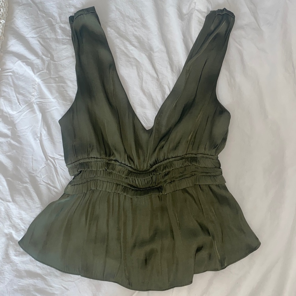 Storia silk olive green tank